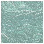Modern Abstract Blue Swirls Marble Pattern Fabric