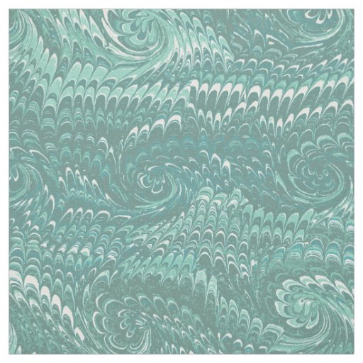 Modern Abstract Blue Swirls Marble Pattern Fabric