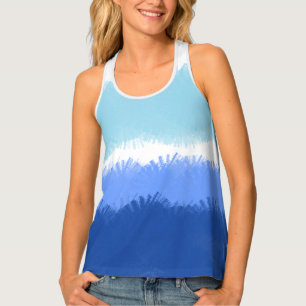 Modern Abstract Blue Tones Tank Top