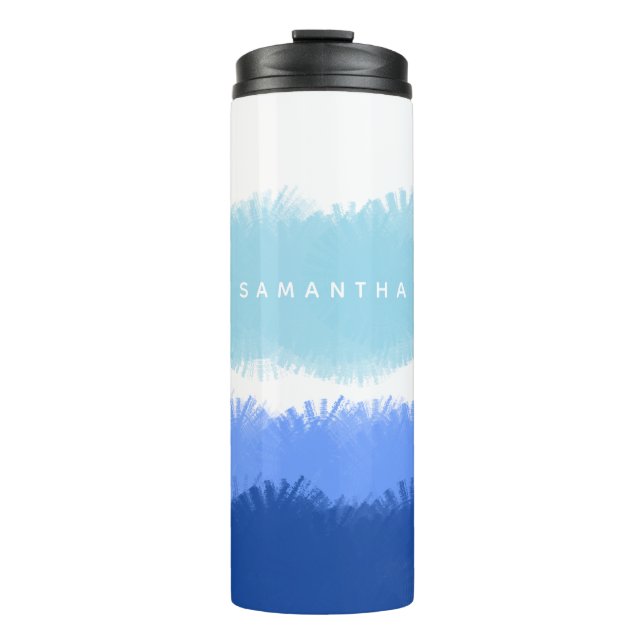 Modern Abstract Blue Tones  Thermal Tumbler (Front)