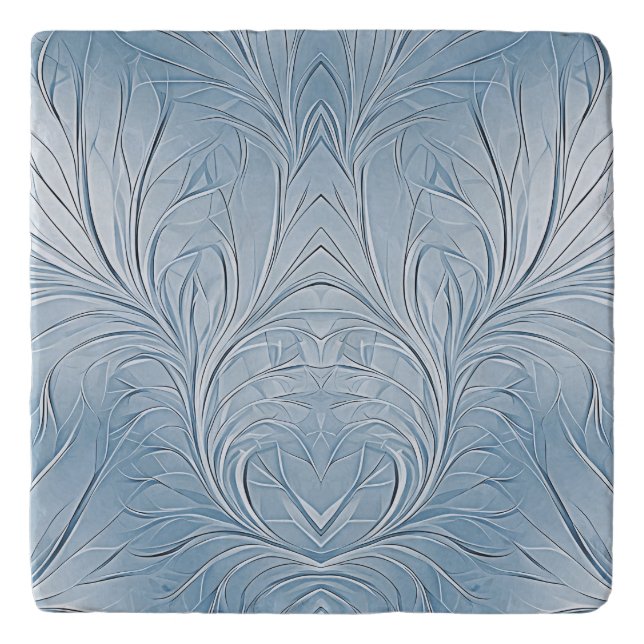 Modern Abstract Blue Trivet (Front)