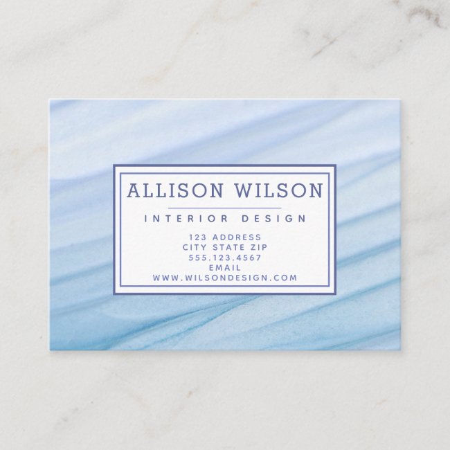 Modern Abstract Blue Watercolor Pattern - Monogram