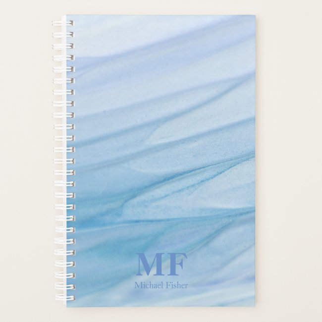 Modern Abstract Blue Watercolor Pattern - Monogram