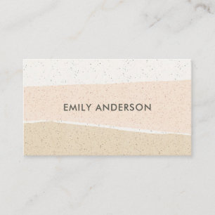 Modern Abstract Blush Pink Ceramic Texture Waves Business Card
