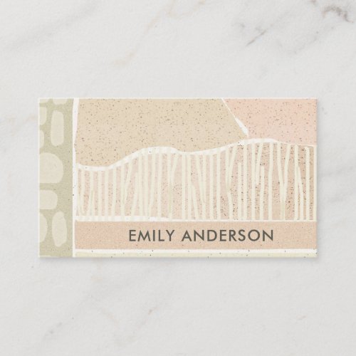 MODERN ABSTRACT BLUSH PINK CERAMIC TEXTURE WAVES BUSINESS CARD