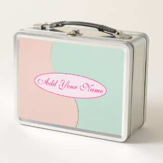 Modern Abstract Blush Pink Mint Collection Metal Lunch Box