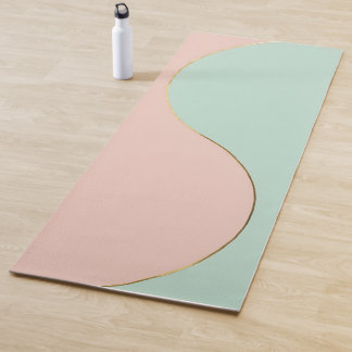 Modern Abstract Blush Pink Mint Collection Yoga Mat