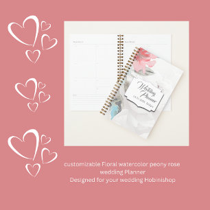 Modern Abstract Blush Rose & Wildflower Wedding Planner