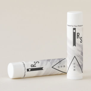 Modern Abstract Blush Violet Gray Strokes Wedding Lip Balm