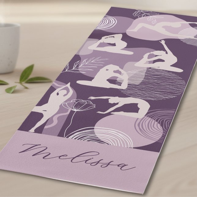 Modern Abstract Boho Aesthetic Purple Yoga Pose Mat (Creator Uploaded)