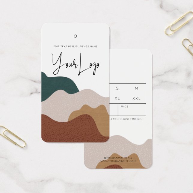 Modern Abstract Boho Business Clohing Hang Tag (Office)