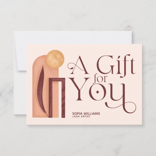Modern Abstract Boho Certificate Gift Card