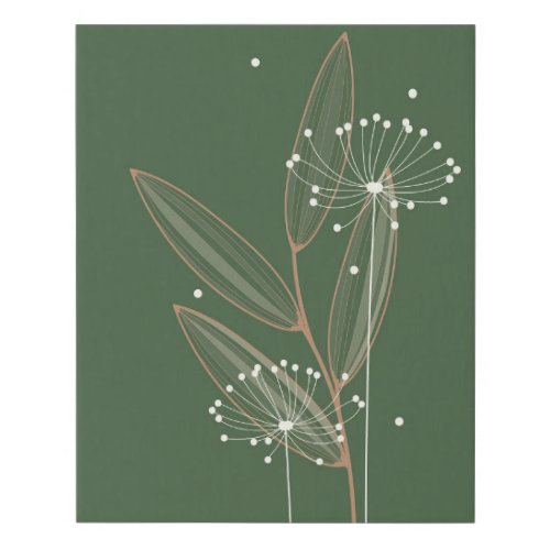 Modern Abstract Boho Floral Plant Art Canvas