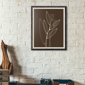 Modern Abstract Boho Floral Plant Art Decor Brown by ironydesignphotos at Zazzle