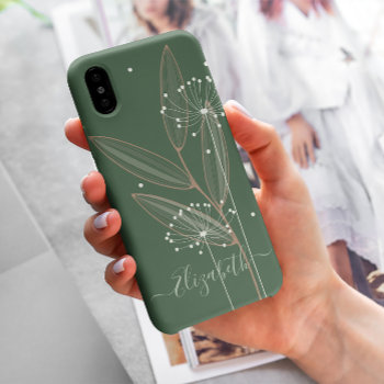 Modern Abstract Boho Floral Plant Art Decor Iphone X Case by ironydesignphotos at Zazzle