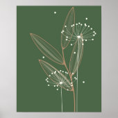 Modern Abstract Boho Floral Plant Art Décor Poster (Front)