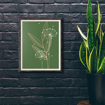 Modern Abstract Boho Floral Plant Art Décor Poster by ironydesignphotos at Zazzle