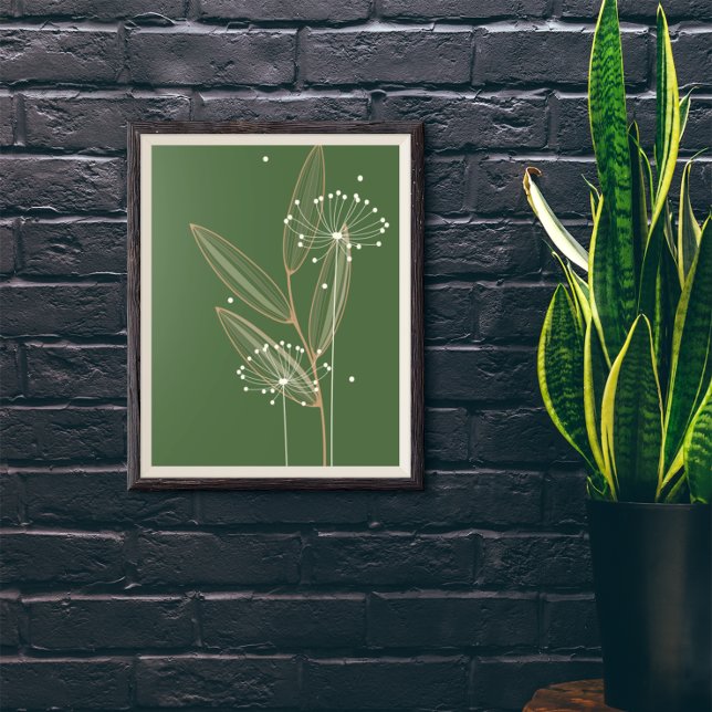 Modern Abstract Boho Floral Plant Art Décor Poster
