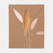 Modern Abstract Boho Floral Plant Art  Fleece Blanket (Front)
