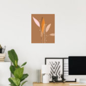 Modern Abstract Boho Floral Plant Art  Poster (Home Office)