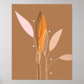 Modern Abstract Boho Floral Plant Art  Poster (Front)