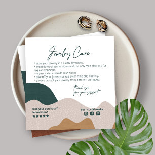 Modern Abstract Boho Jewelry Care Card