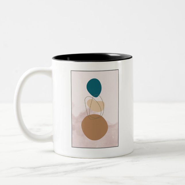 Modern Abstract Boho Mug – Minimalist Neutral Coff (Left)