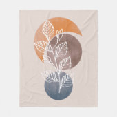 Modern Abstract Boho Plant Foliage Artwork Fleece Blanket (Front)