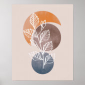 Modern Abstract Boho Plant Foliage Artwork Poster (Front)