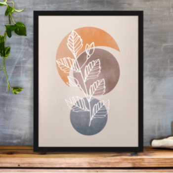 Modern Abstract Boho Plant Foliage Artwork Poster by ironydesignphotos at Zazzle
