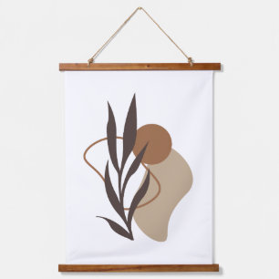 Modern Abstract Boho Plant Shapes Art Hanging Tapestry