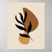 Modern Abstract Boho Plant Shapes Art Poster (Front)