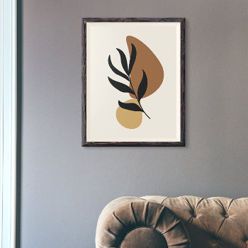 Modern Abstract Boho Plant Shapes Art Poster by ironydesignphotos at Zazzle