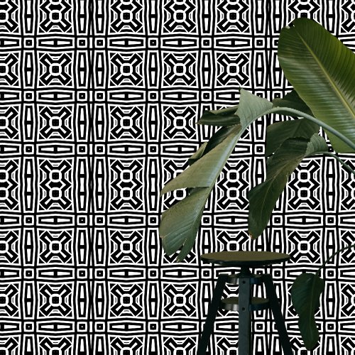 Modern Abstract Bold Black and White Geometric  Wallpaper
