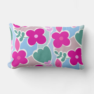 Modern Abstract Bold Floral Pattern, Vibrant Botan Lumbar Pillow