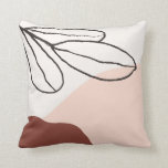 Modern Abstract Botanical Blush Brown Cream Black Throw Pillow<br><div class="desc">Modern abstract design featuring organic and botanical shapes in blush pink,  brown,  and black on cream background. Matching items available in the store. Copyright © 2020 Iveta Angelova for Pink Lemon Paper Co,  All rights reserved</div>