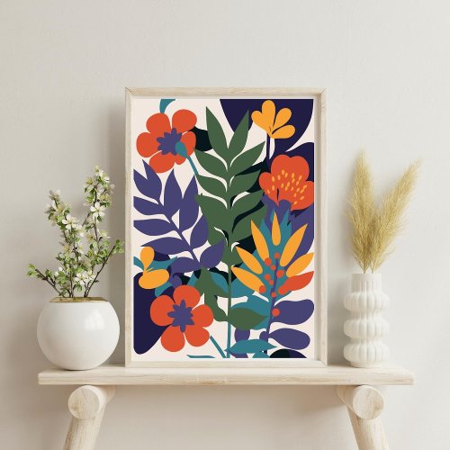 Modern Abstract Botanical Flower Poster 