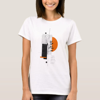 Modern Abstract Botanical Geometric Wall Art T-Shirt