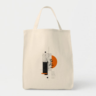 Modern Abstract Botanical Geometric Wall Art Tote Bag