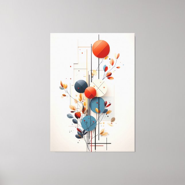 Modern Abstract Botanical Geometry Canvas Print (Front)