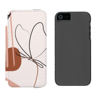 Modern Abstract Botanical Laptop Sleeve, Minimalis iPhone SE/5/5s Wallet Case
