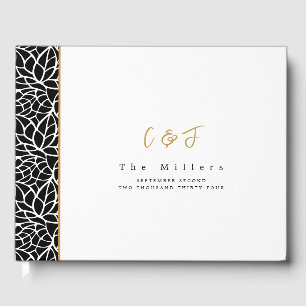 Modern Abstract Botanical Leaves Wedding Guest Book