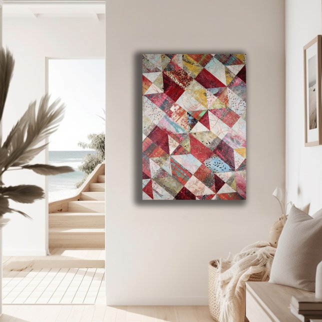 Modern Abstract Botanical Patchwork  Faux Canvas Print (Creator Uploaded)