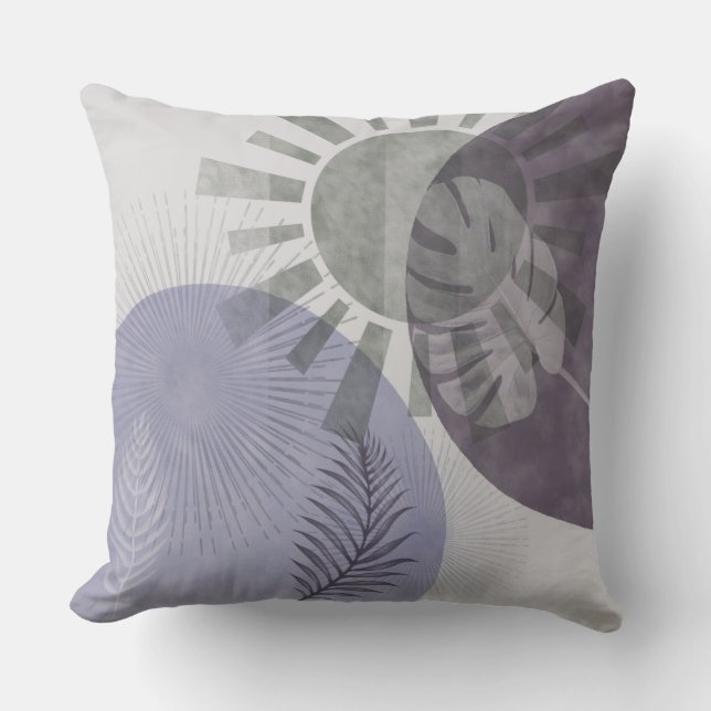 Modern Abstract Botanical Throw Pillow (Front)