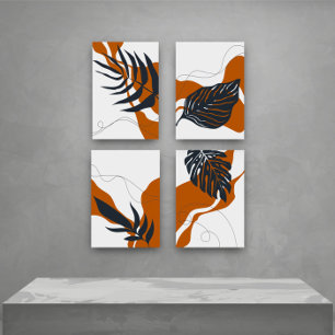 Modern Abstract  Botanical Wall Art Sets