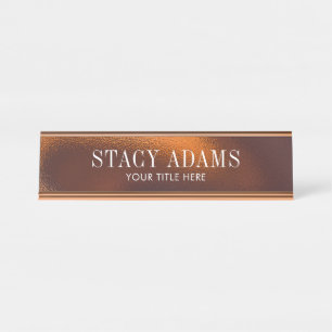 Modern Abstract Bronze Foliage  Desk Name Plate