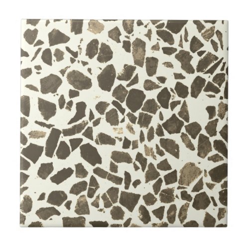 Modern Abstract Brown Beige Marble Stone Terrazzo Ceramic Tile