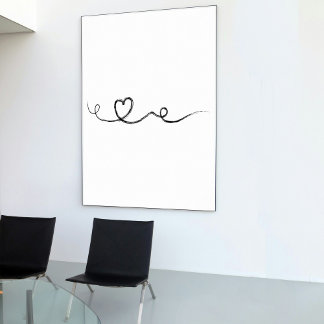 Modern Abstract Brush Heart Continuous Line Art Poster