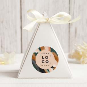 Modern Abstract Brush Stroke Business Logo Sticker