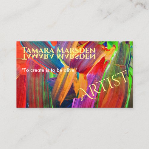 Modern Abstract Brush Strokes Creative Artist Business Card
